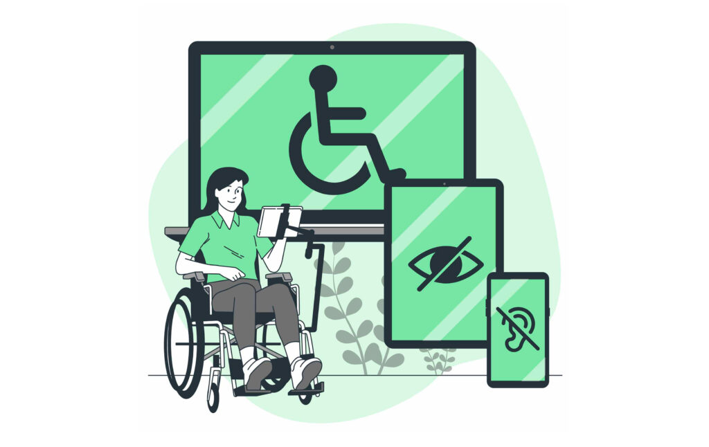 Digitale Barrierefreiheit Illustration. Webseiten mit WCAG 2.2 Standard